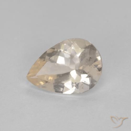 0.76ct Naturale Dorato chiaro Morganite, Forma a pera, VS