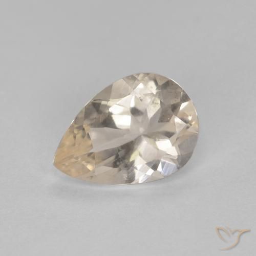 Morganite Dorato chiaro naturale da 0.76 ct, Forma a pera, VS