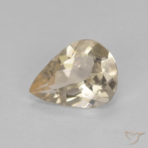 Morganite Dorato chiaro naturale da 0.97 ct, Forma a pera, VVS-VS