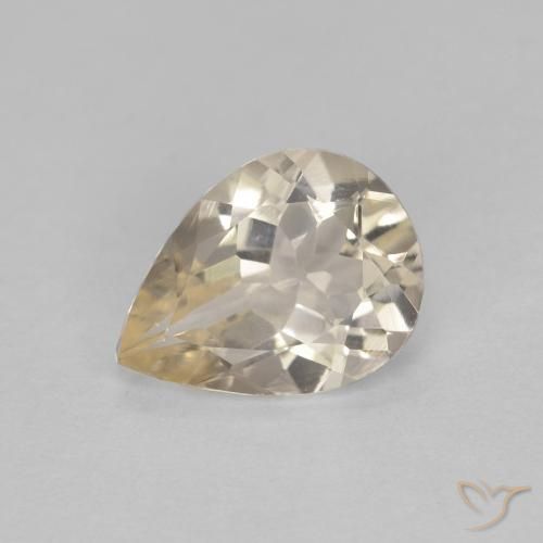 0.84ct Naturale Dorato chiaro Morganite, Forma a pera, VS