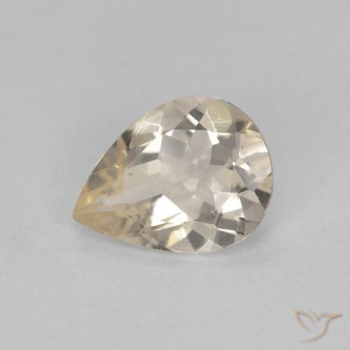 Morganite Dorato chiaro naturale da 0.84 ct, Forma a pera, VS