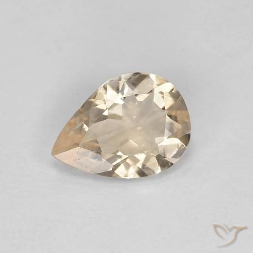 0.66ct Naturale Dorato chiaro Morganite, Forma a pera, VS