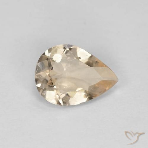 Morganite Dorato chiaro naturale da 0.66 ct, Forma a pera, VS