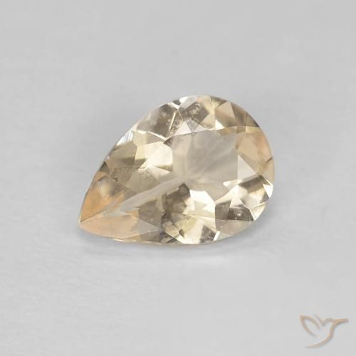 0.63ct Naturale Dorato chiaro Morganite, Forma a pera, VS