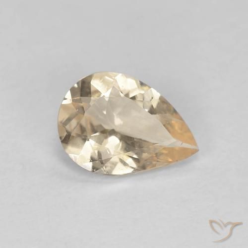 Morganite Dorato chiaro naturale da 0.63 ct, Forma a pera, VS