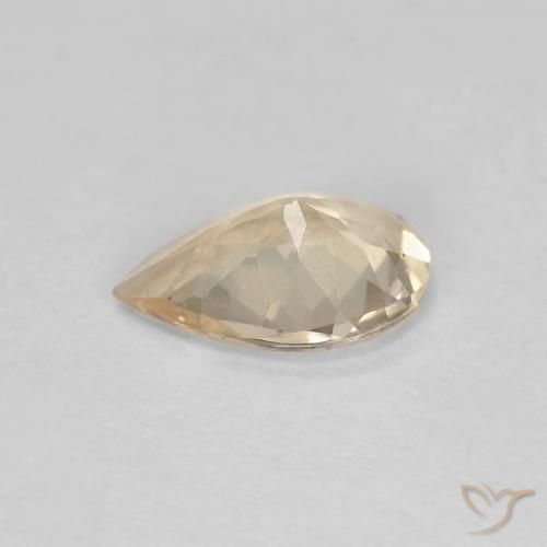 Morganite Dorato chiaro naturale da 0.63 ct, Forma a pera, VS