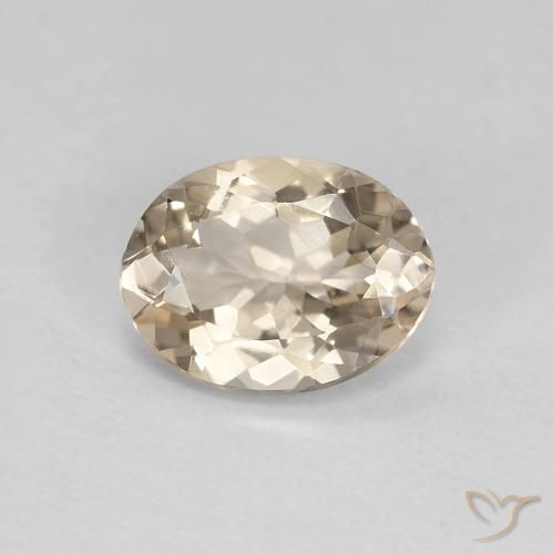1.00ct Naturale Dorato chiaro Morganite, Ovale, VVS-VS