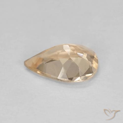 Morganite Light Neutral Orange naturale da 0.85 ct, Forma a pera, VS