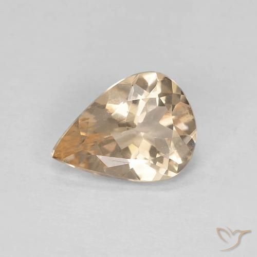 0.75ct Naturale Arancione chiaro Morganite, Forma a pera, VVS-VS