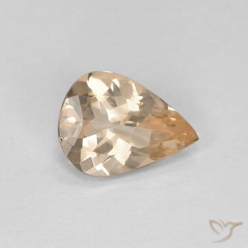 Morganite Arancione chiaro naturale da 0.75 ct, Forma a pera, VVS-VS