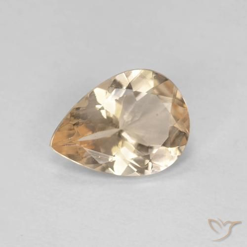 Morganite Light Neutral Orange naturale da 0.74 ct, Forma a pera, VVS-VS