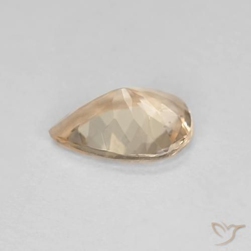 Morganite Light Neutral Orange naturale da 0.74 ct, Forma a pera, VVS-VS