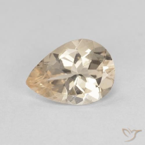 0.84ct Naturale Dorato chiaro Morganite, Forma a pera, VVS-VS