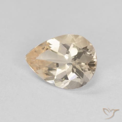 Morganite Dorato chiaro naturale da 0.84 ct, Forma a pera, VVS-VS