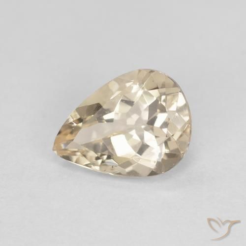 Morganite Dorato chiaro naturale da 0.91 ct, Forma a pera, VVS