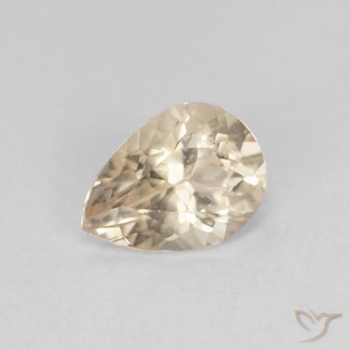 0.76ct Naturale Dorato chiaro Morganite, Forma a pera, VVS