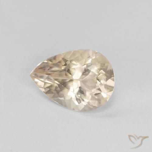 Morganite Dorato chiaro naturale da 0.76 ct, Forma a pera, VVS