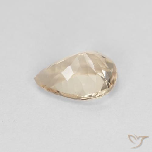 Morganite Dorato chiaro naturale da 0.76 ct, Forma a pera, VVS