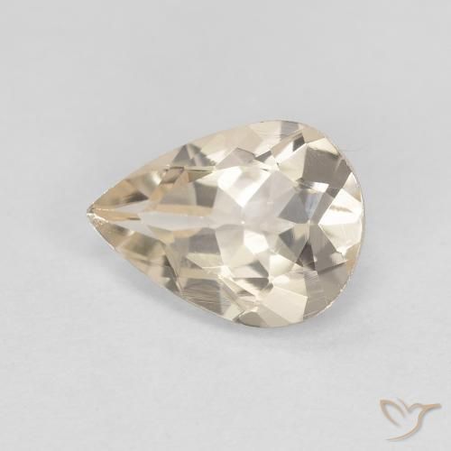 Morganite Dorato chiaro naturale da 0.95 ct, Forma a pera, VVS-VS