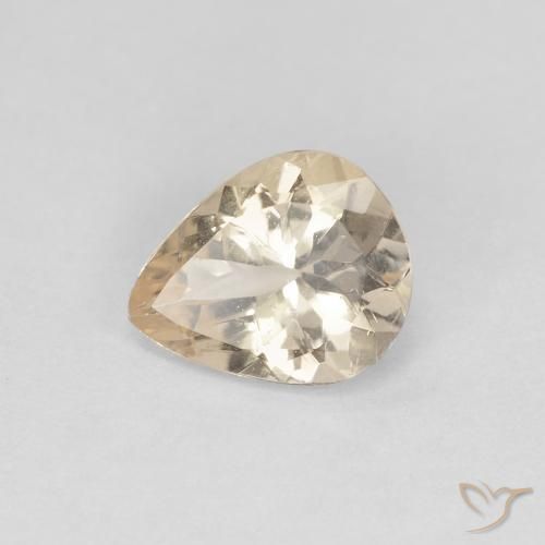 0.70ct Naturale Dorato chiaro Morganite, Forma a pera, VS