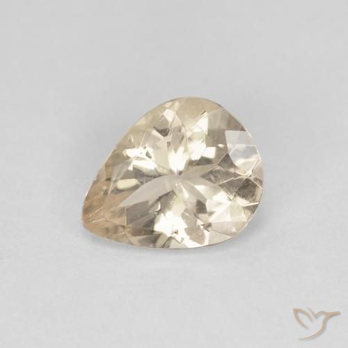 Morganite Dorato chiaro naturale da 0.70 ct, Forma a pera, VS