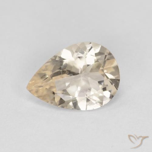 Morganite Dorato chiaro naturale da 0.88 ct, Forma a pera, VVS