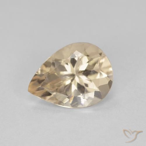 0.90ct Naturale Dorato chiaro Morganite, Forma a pera, VS