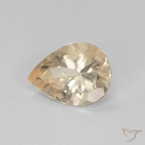 Morganite Dorato chiaro naturale da 0.90 ct, Forma a pera, VS