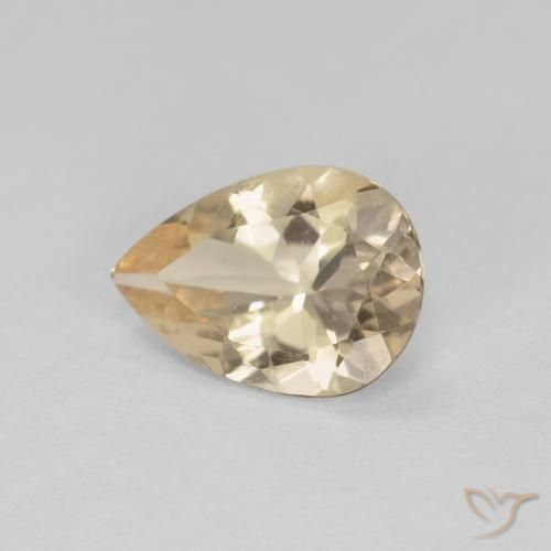Morganite Dorato chiaro naturale da 0.76 ct, Forma a pera, VVS-VS