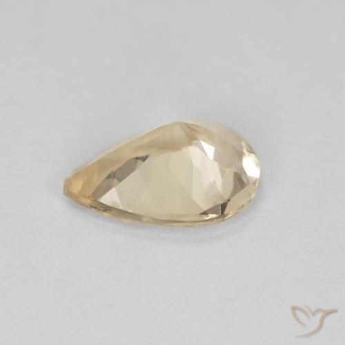 Morganite Dorato chiaro naturale da 0.76 ct, Forma a pera, VVS-VS