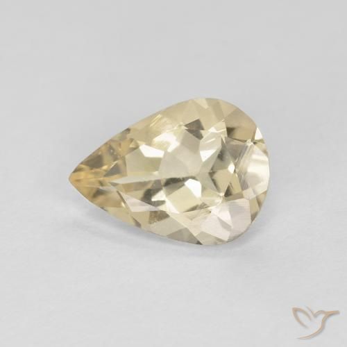 0.75ct Naturale Dorato chiaro Morganite, Forma a pera, VVS