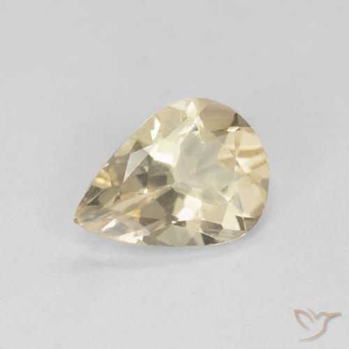 Morganite Dorato chiaro naturale da 0.75 ct, Forma a pera, VVS