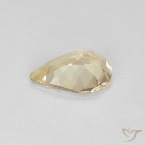 Morganite Dorato chiaro naturale da 0.75 ct, Forma a pera, VVS