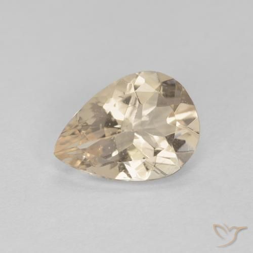 0.78ct Naturale Dorato chiaro Morganite, Forma a pera, VS