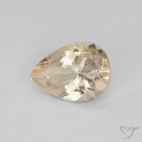 Morganite Dorato chiaro naturale da 0.78 ct, Forma a pera, VS
