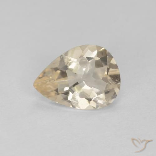 0.70ct Naturale Dorato chiaro Morganite, Forma a pera, VS