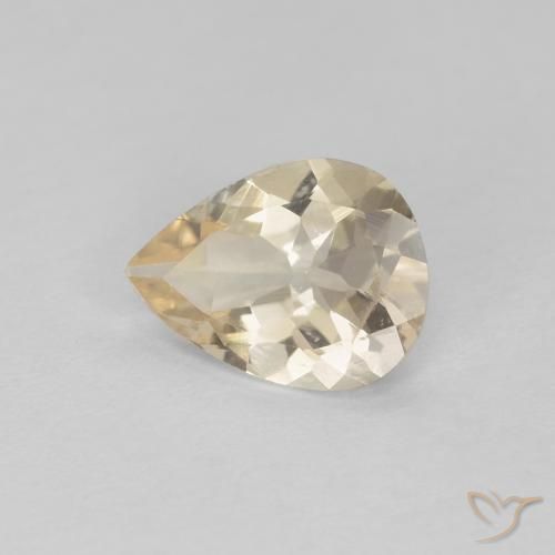 Morganite Dorato chiaro naturale da 0.70 ct, Forma a pera, VS