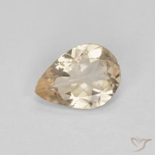 0.75ct Naturale Dorato chiaro Morganite, Forma a pera, VS