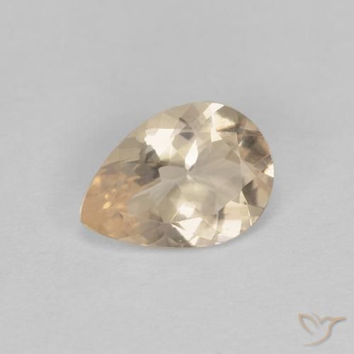 0.75ct Naturale Dorato chiaro Morganite, Forma a pera, VS