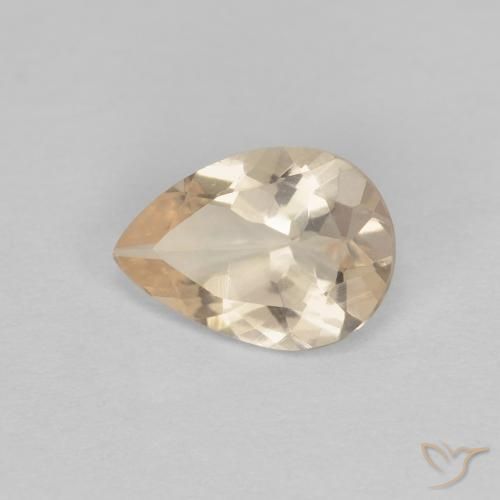 Morganite Dorato chiaro naturale da 0.75 ct, Forma a pera, VS