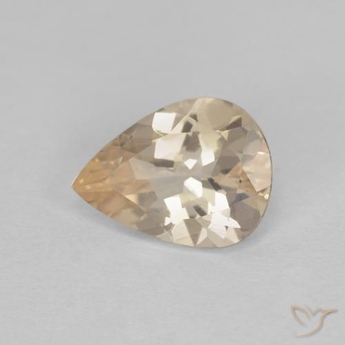 Morganite Dorato chiaro naturale da 0.86 ct, Forma a pera, VS