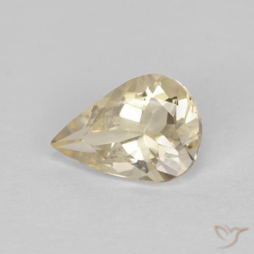 0.84ct Naturale Giallo chiaro Morganite, Forma a pera, VVS