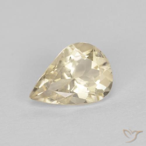 Morganite Giallo chiaro naturale da 0.84 ct, Forma a pera, VVS