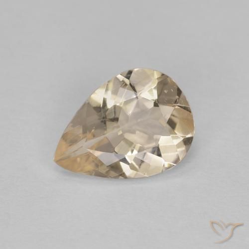 0.71ct Naturale Giallo chiaro Morganite, Forma a pera, VVS-VS