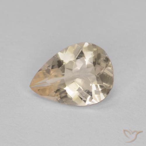 Morganite Giallo chiaro naturale da 0.71 ct, Forma a pera, VVS-VS