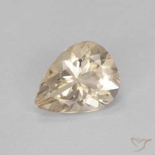 Morganite Color crema naturale da 0.94 ct, Forma a pera, VVS