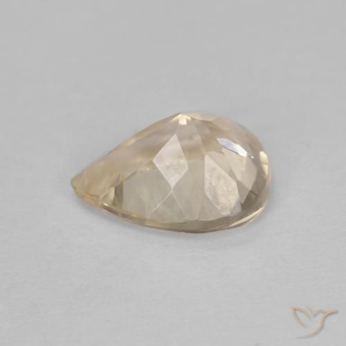 Morganite Color crema naturale da 0.94 ct, Forma a pera, VVS
