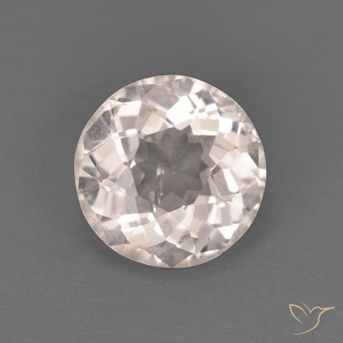 1.14ct Naturale Rosa Molto Chiaro Morganite, Rotondo, VS