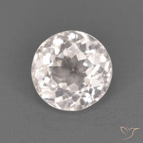 Morganite Rosa Molto Chiaro naturale da 1.19 ct, Rotondo, Trasparente