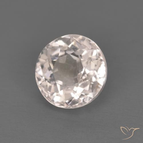 Morganite Rosa Molto Chiaro naturale da 1.09 ct, Rotondo, VVS-VS